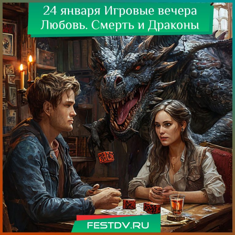 24 января Игровые вечера в клубе “Любовь. Смерть и Драконы”