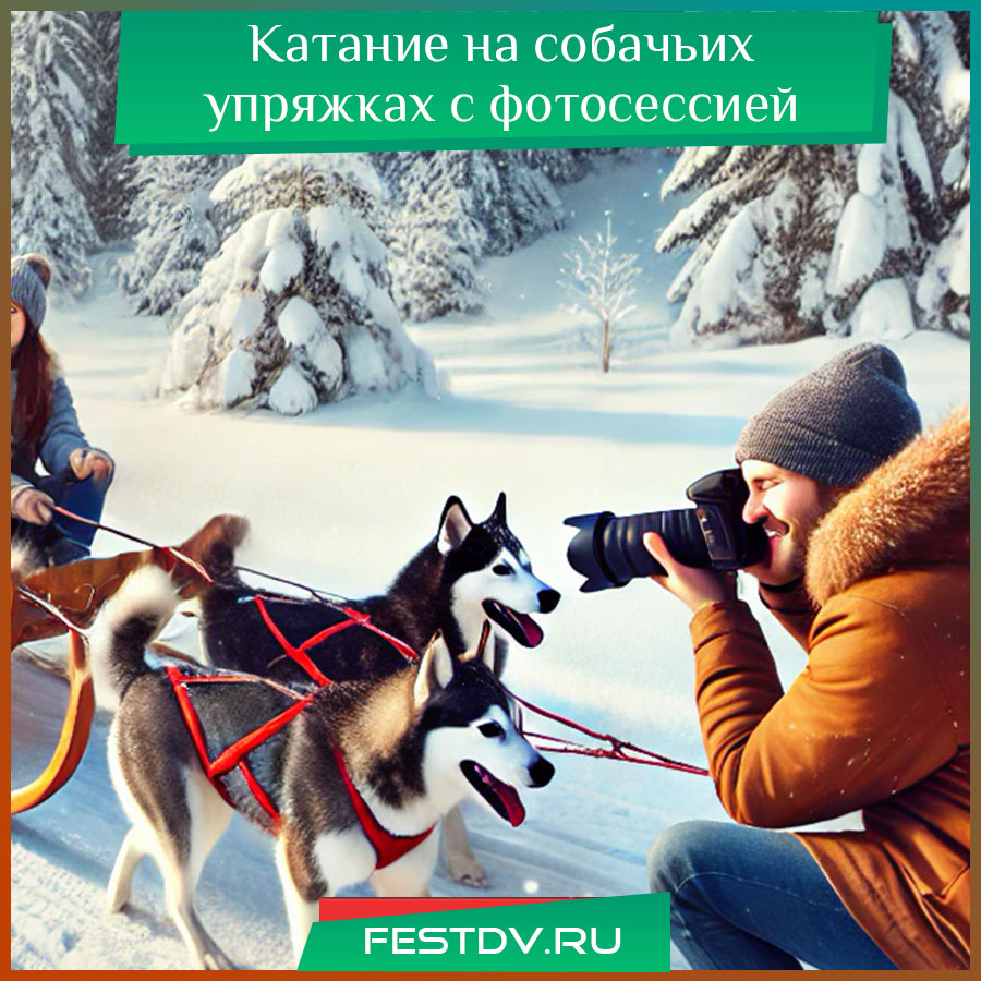 Катание на собачьих упряжках с фотосессией