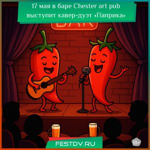 17 мая в баре Chester art pub выступит кавер-дуэт «Паприка» 18+