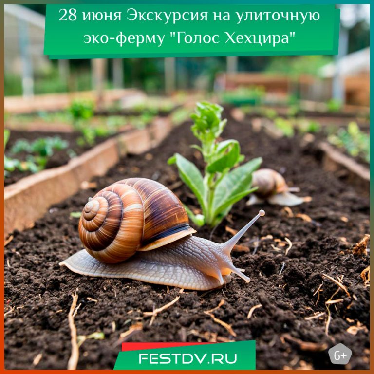 28 июня Экскурсия на улиточную эко-ферму “Голос Хехцира” 6+