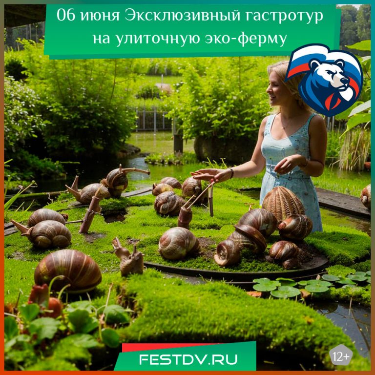 6 июня Эксклюзивный гастротур на улиточную эко-ферму 12+