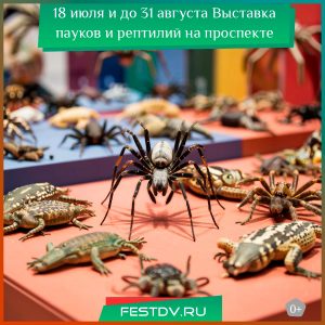 18 июля Выставка пауков и рептилий в Хабаровске 0+