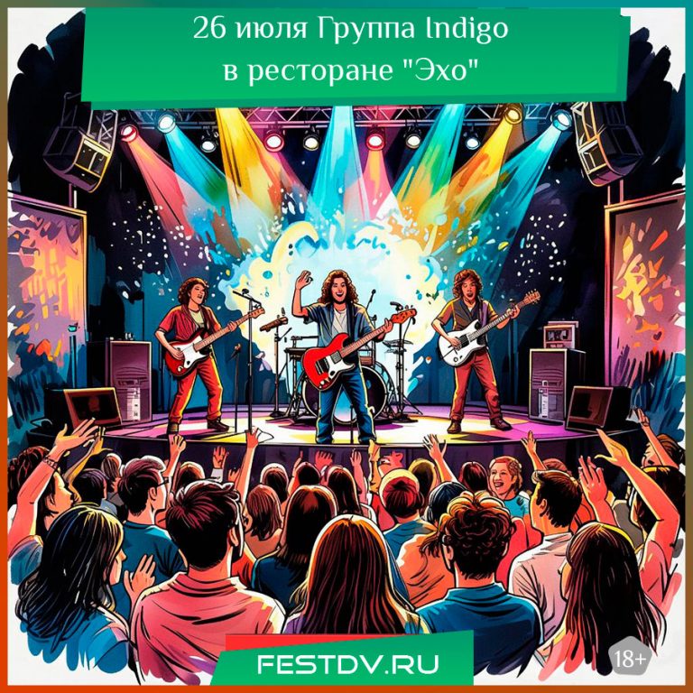 26 июля группа Indigo в ресторане «Эхо» 18+