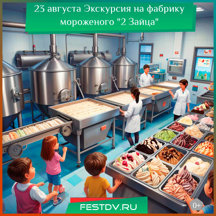 Экскурсия на фабрику мороженого «2 Зайца» в Хабаровске