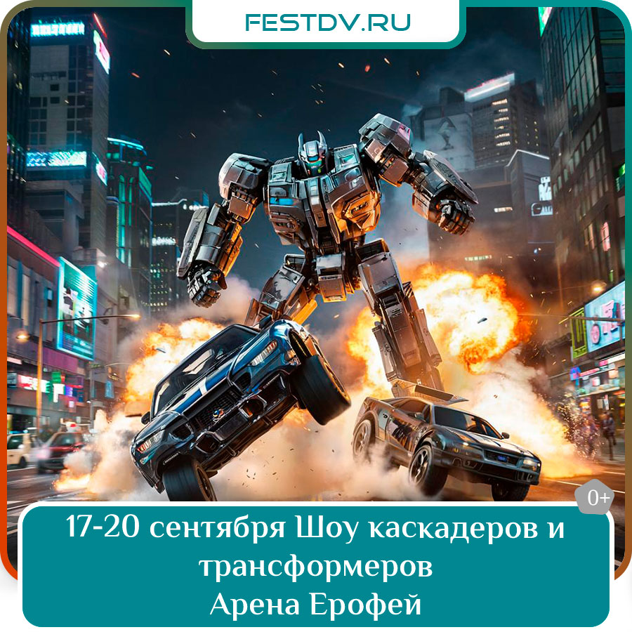 Шоу каскадеров и трансформеров на Арене Ерофей в Хабаровске