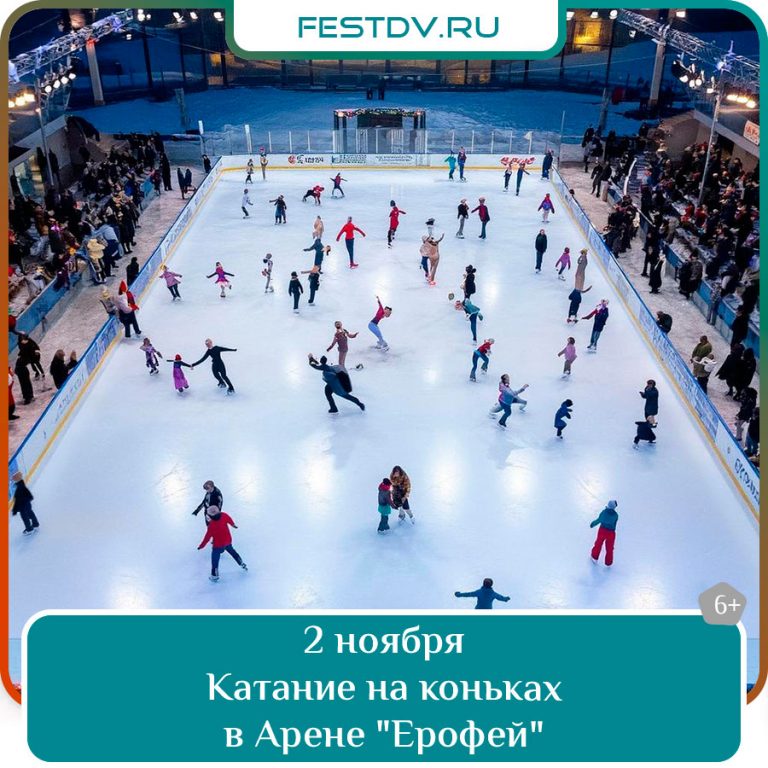 2 ноября Катание на коньках в Арене «Ерофей» 6+