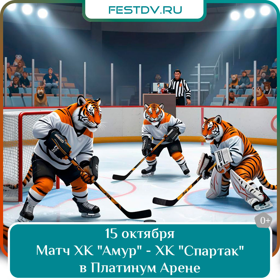 Матч ХК Амур против ХК Спартак на льду Платинум Арены Хабаровск