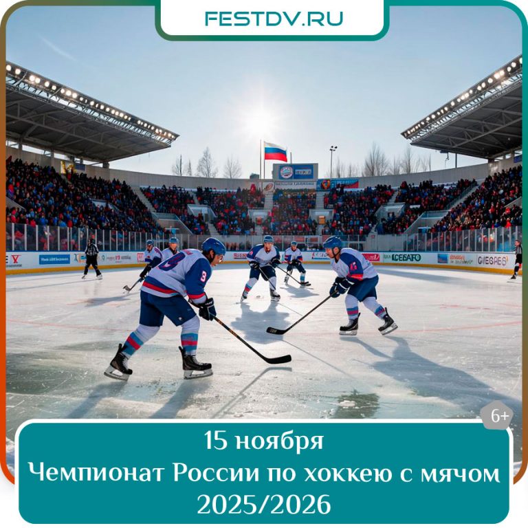 15 ноября Чемпионат России по хоккею с мячом 2025/26 на арене Ерофей 0+