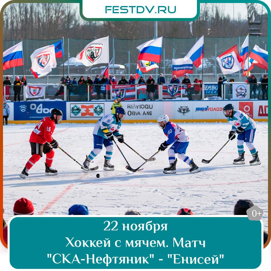 Матч «СКА-Нефтяник» — «Енисей» в Арене Ерофей: хоккей с мячом